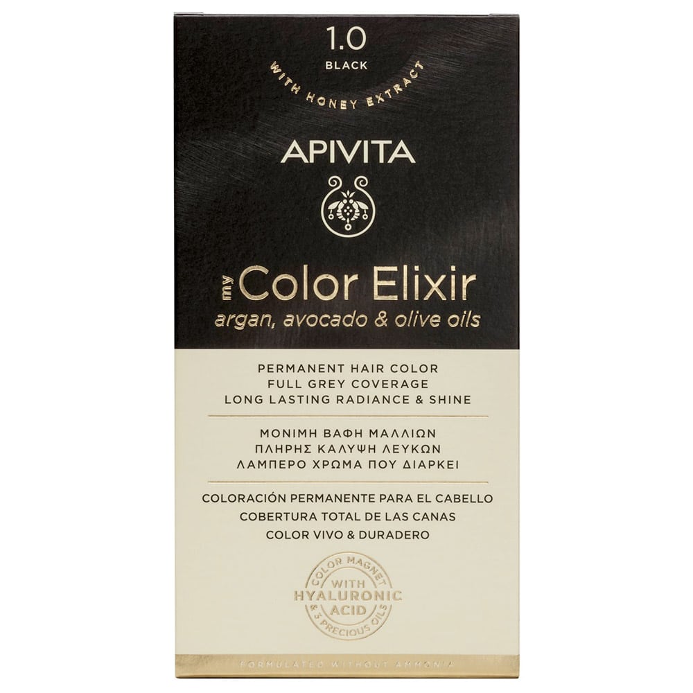 Apivita My Color Elixir Permanent Hair Color No 1.0 Black 1 copë