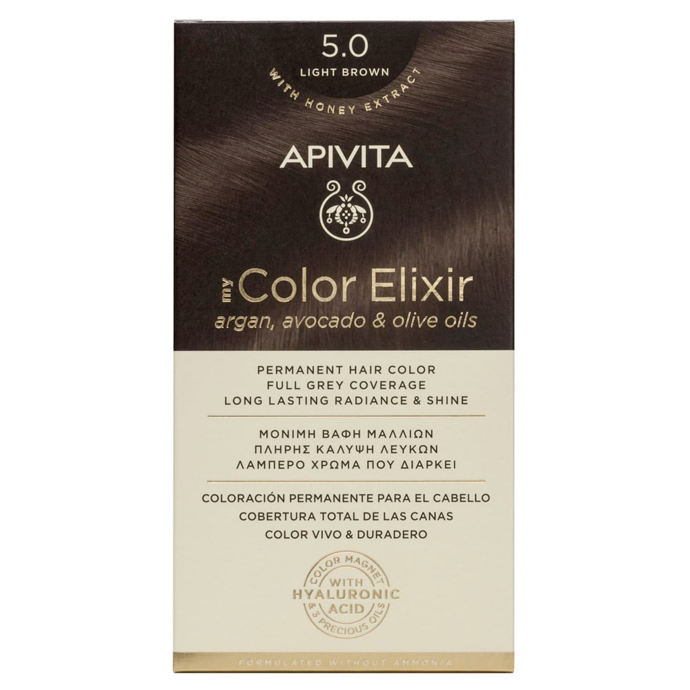 Apivita My Color Elixir Permanent Hair Color No 5.0 Light Brown 1 copë