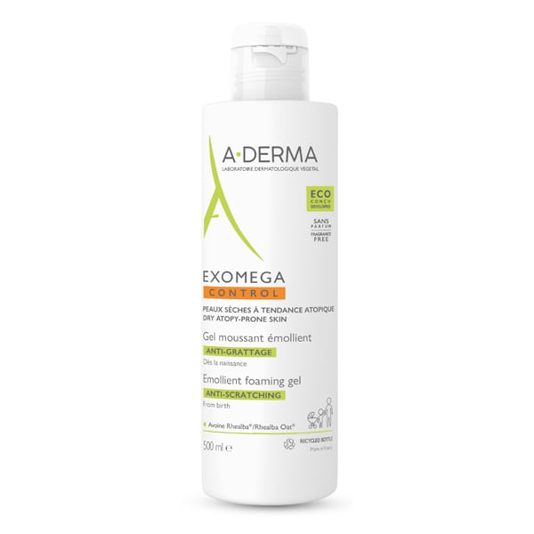 A-Derma Exomega Control Emollient Foaming Gel Anti-Scratching 500 ml