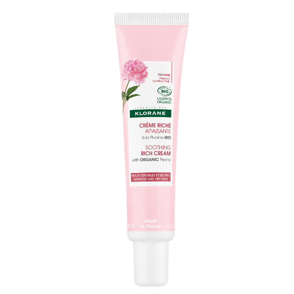 Klorane Soothing Moisturising Rich Cream with Organic Peony for Sensitive & Dry Skin 40 ml