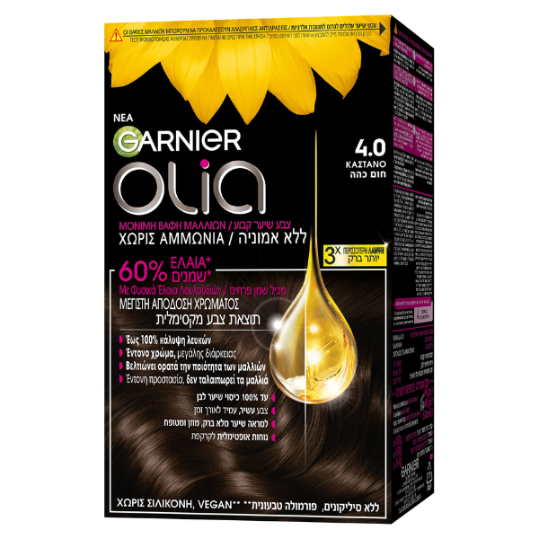 GarNier Olia PermaNeNt Hair Dye No 4.0 BrowN 60g