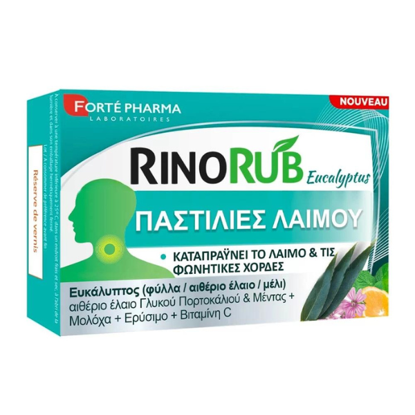 Forte Pharma RinoRub Eucalyptus Sore Throat Lozenges 20 copë