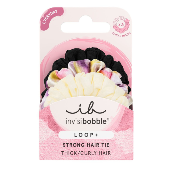 Invisibobble Loop+ Hair Tie Thick/Curly Hair 3 copë - Ji i fortë