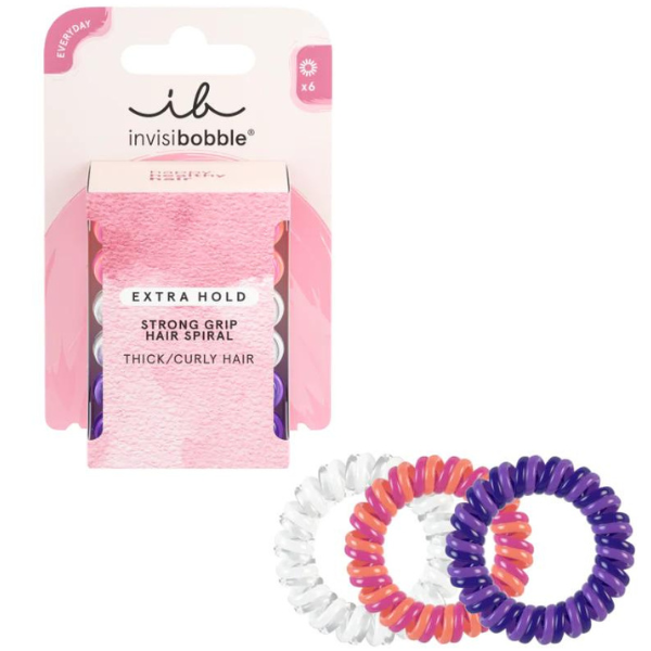 Invisibobble Extra Hold Twirl Boss Hair Spirals for Thick/Curly Hair 6 copë