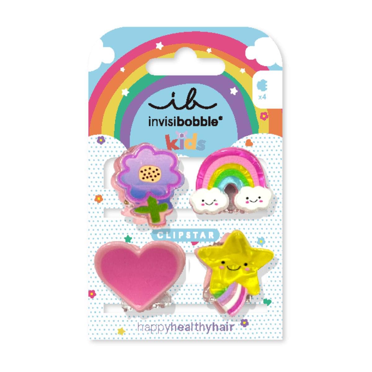 Invisiboble Clipstar Happy World Kids Hair Clips 4 copë