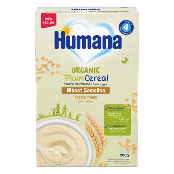 Humana Organic Plain Cereal Cream with Semolina 4m+ 200gr