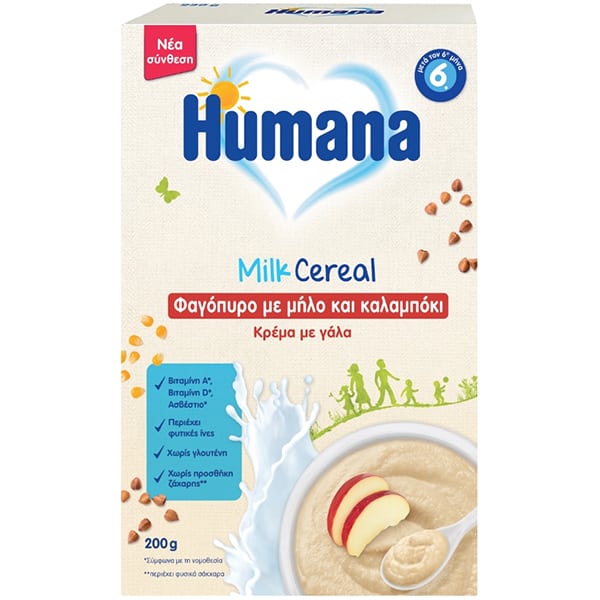 Humana Milk Cereal Cream with Buckwheat Milk with Corn & Apple 200g