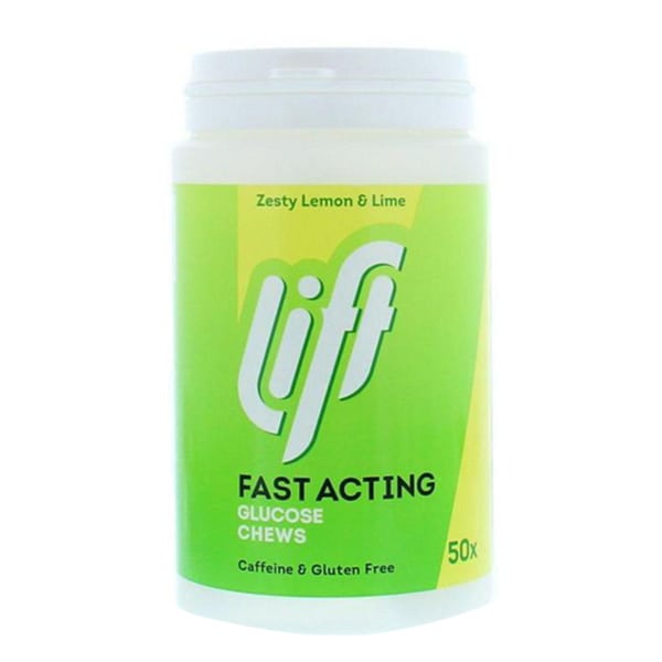 Gluco Lift Fast Acting Glucose Chews with Flavor Zesty Lemon Lime 50 tableta