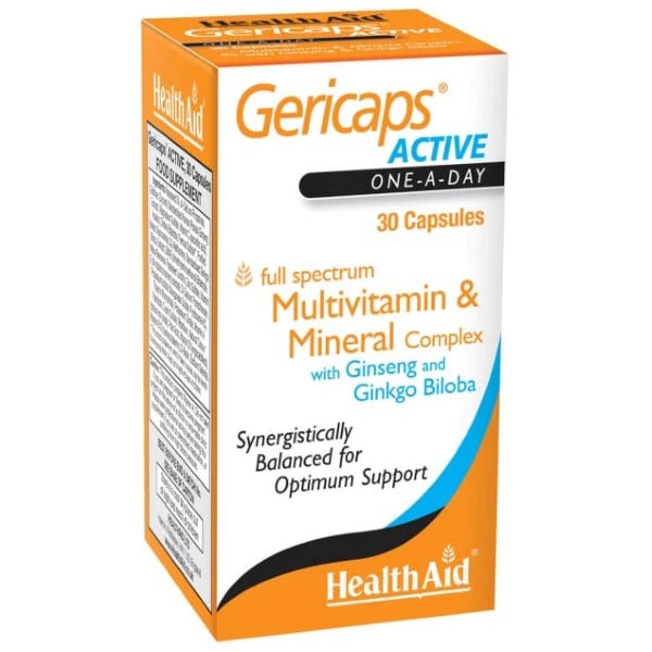 Health Aid Gericaps Active Multivitamins, Ginseng & Ginkgo Biloba 30 kapsula