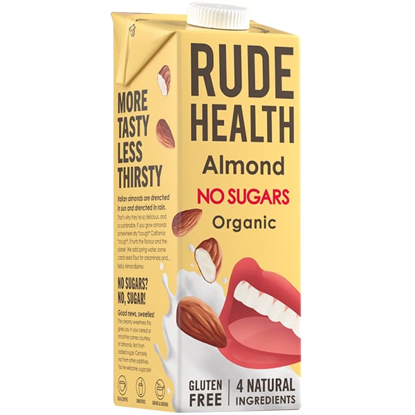 Rude Health Organic Almond Beverage Sugar & Gluten Free 1Lt