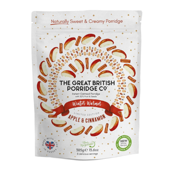 The Great British Porridge Apple & Cinnamon Natural Instant Porridge 385gr