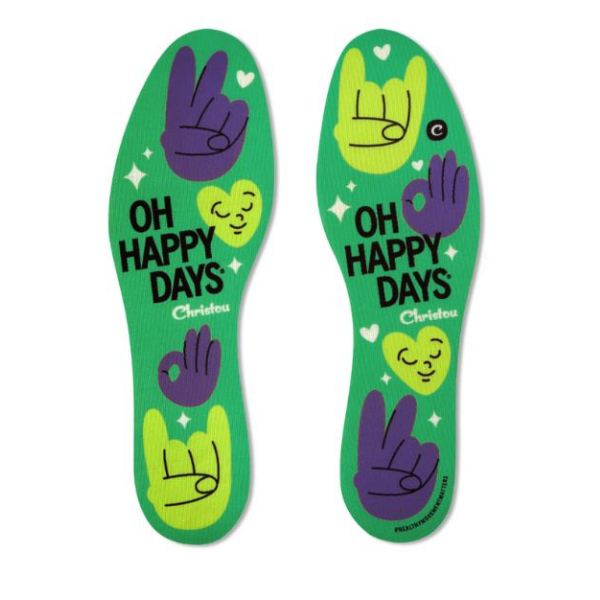 Christou Days Fresh Deodorising Adult Insoles Oh Happy Days 38-45 1 palë - Jeshile