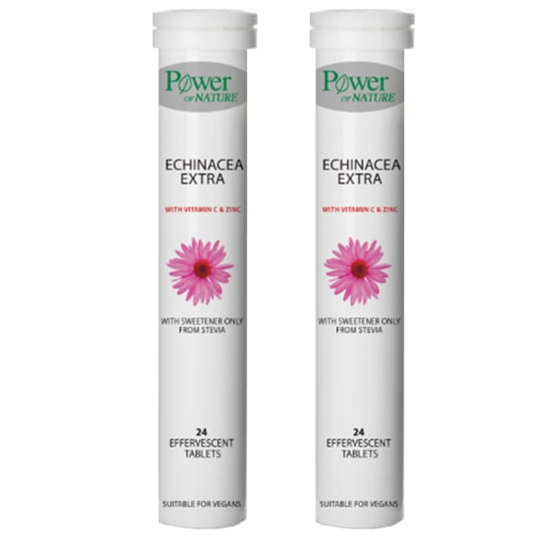 Power of Nature Promo Echinacea Extra 100mg with Vitamic C & Zinc, 2x20eff.tabs 1 set