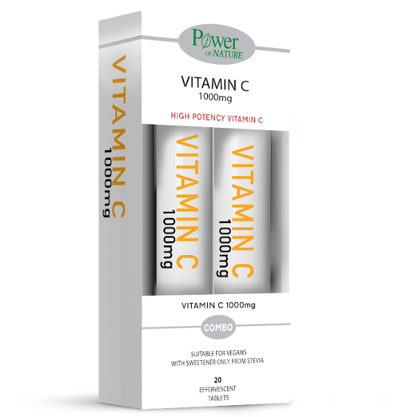 Power of Nature Combo Vitamin C 1000mg Stevia 2x20 eff.tabs