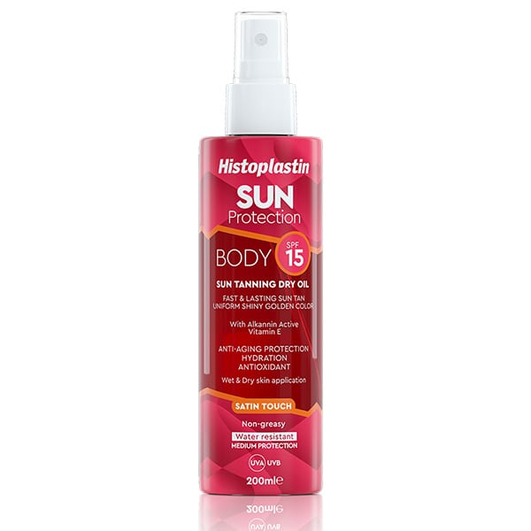 Histoplastin Sun Protection Tanning Dry Oil Body Satin Touch SPF15 200 ml