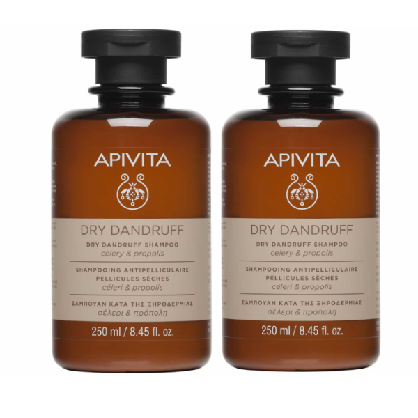 2 x Apivita Dry Dandruff Shampoo with Celery & Propolis 2x250ml