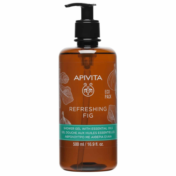 Apivita Eco Pack Refreshing Fig Shower Gel with Essential Oils 500 ml