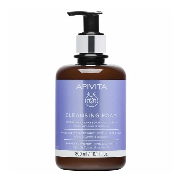 Apivita Cleansing Creamy Foam Face & Eyes with Olive, Lavender & Propolis 300 ml