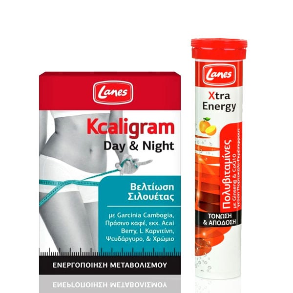 Lanes Promo Pack with Kcaligram Day & Night, 60caps & Xtra Energy, 20eff.tabs 1 set