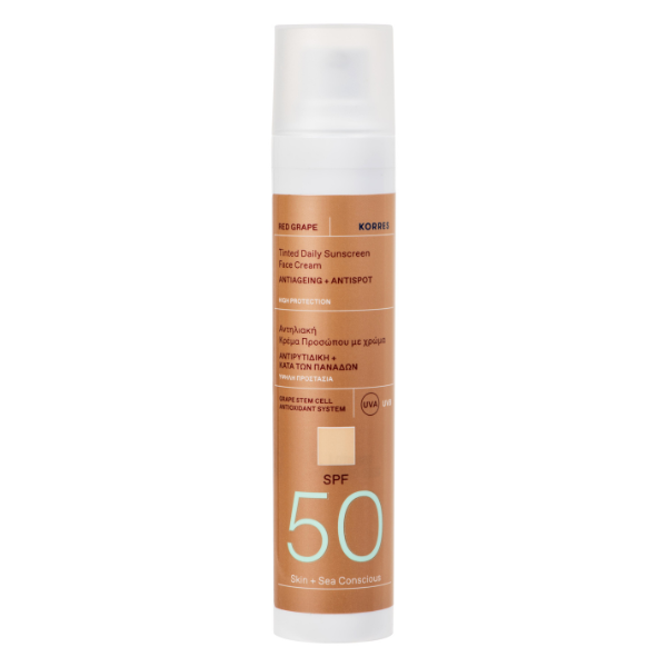 Korres Red Grape Tinted Daily Sunscreen Face Cream SPF50 50ml
