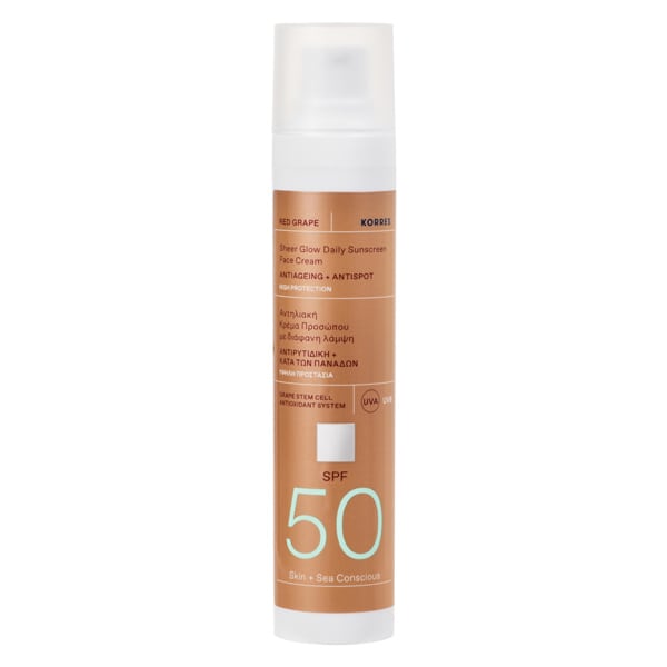 Korres Red Grape Sheer Glow Daily Sunscreen Face Cream SPF50+ 50 ml