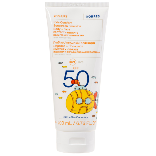 Korres Yoghurt Kids Comfort Sunscreen Emulsion Body & Face SPF50 200 ml