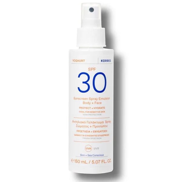 Korres Yoghurt Suncreen Spray Emulsion Body & Face SPF 30 150 ml
