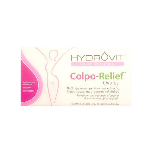 Hydrovit Intimcare Colpo-Relief Ovules Vaginal Suppositories for Prevention & Treatment of Vaginal Dryness 10 copë