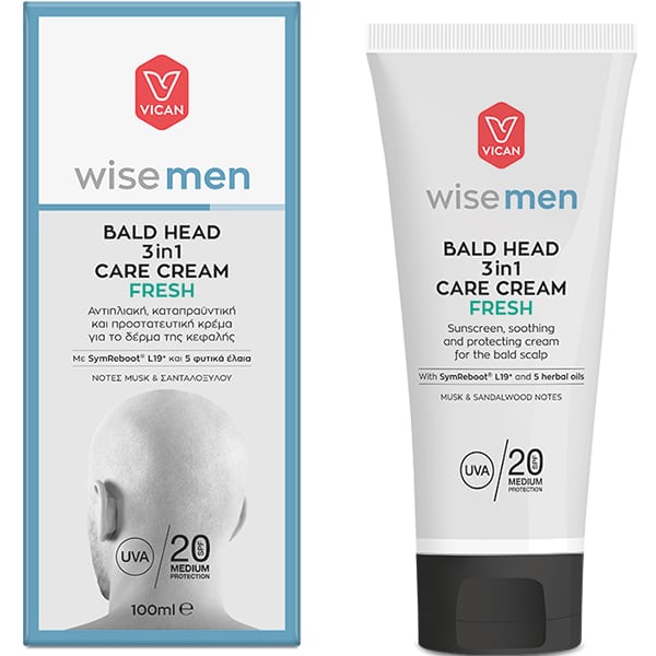 Vican Wise Men Bald Head 3in1 Care Cream Fresh SPF20 100 ml
