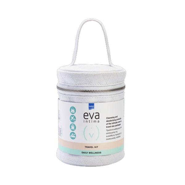 Intermed Eva Intima Daily Wellness Travel Kit with Pocket Size Towelettes, 10pcs, Foaming Wash, 50ml & Liquid Cleanser, 60ml 1 set