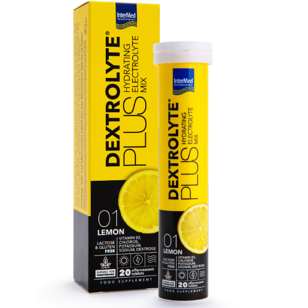 Intermed Dextrolyte Plus Hydrating Electrolyte Mix Lemon 20 tableta efektive