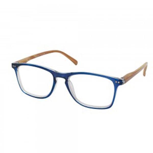 Eyelead E212 Unisex Reading Glasses with Effect Wooden Arm & Horn-Rimmed Blue Frame 1 copë