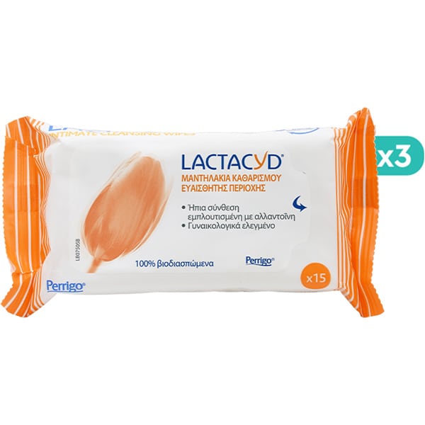 Lactacyd Promo 2+1 Free Intimate Wipes (3x15pcs) 45 copë
