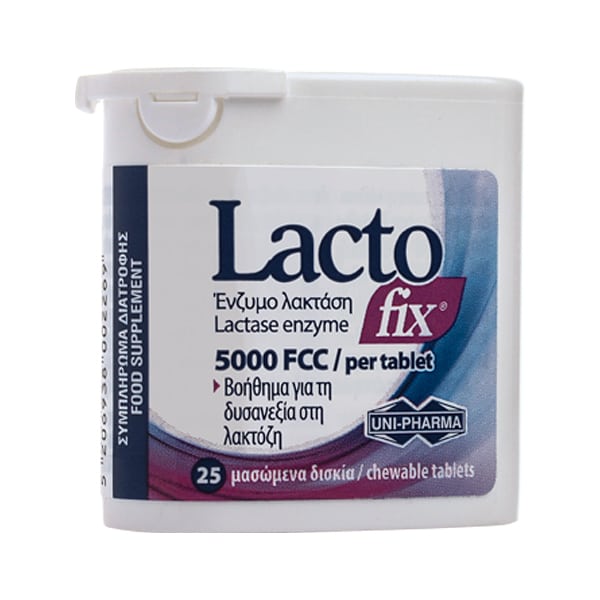 Uni-Pharma Lacto Fix 5000FFC 25 tableta përtypëse