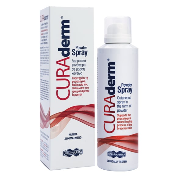 Uni-Pharma Curaderm Powder Spray 125 ml