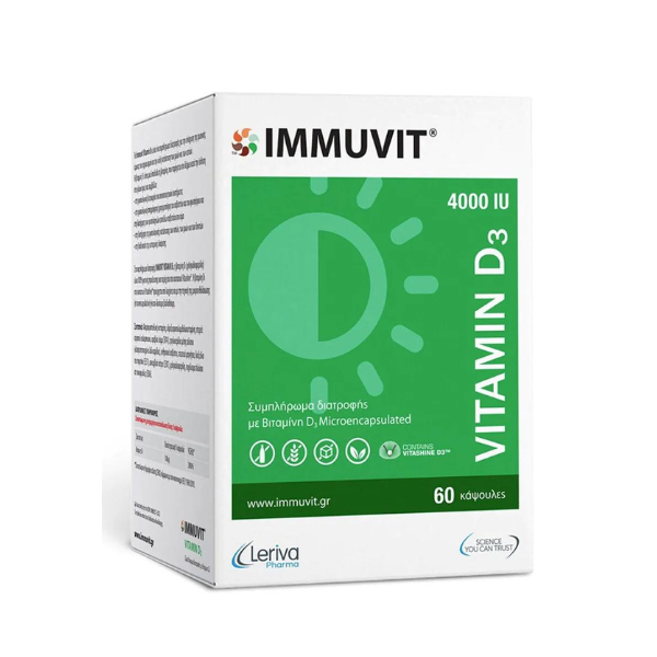Leriva Pharma Immuvit Vitamin D3 4000IU 60 kapele