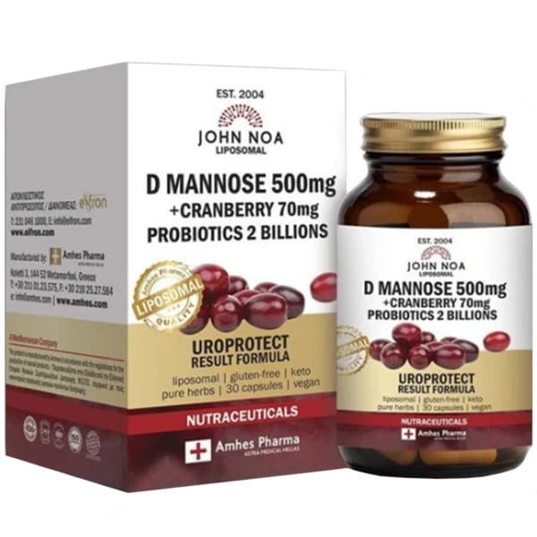 John Noa D-Mannose 500mg & Cranberry 70mg & Probiotics 2 Billions 30 kapsula