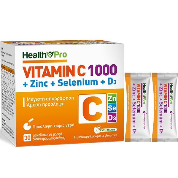 Health Pro Vitamin C 1000mg+Zinc+Selenium+D3 30 bustina