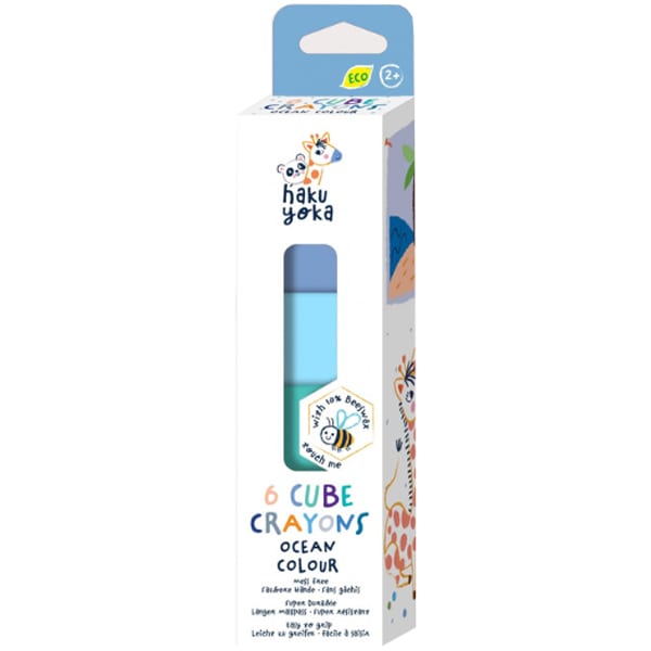 Haku Yoka 6 Cube Crayons Cube Crayons, 6pcs 1 set - Ngjyra e oqeanit
