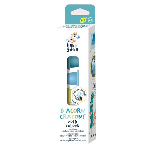 Haku Yoka 6 Acorn Crayons Acorn Shape Crayons, 6pc 1 set - Ngjyrë e ftohtë