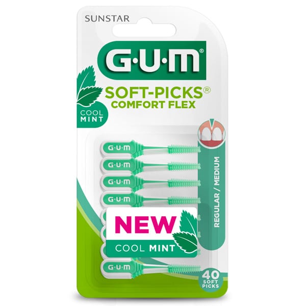 Gum Soft Picks Comfort Flex Cool Mint Medium Interdental Brushes 40 copë