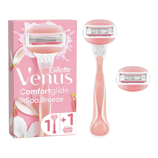 Gillette Venus ComfortGlide Spa Breeze Handle, 1pc & Refills, 2pcs 1 set