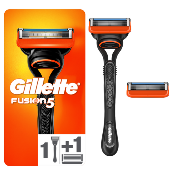 Gillette Fusion 5 Handle, 1pc & Razor Blade Refills, 2pcs 1 set