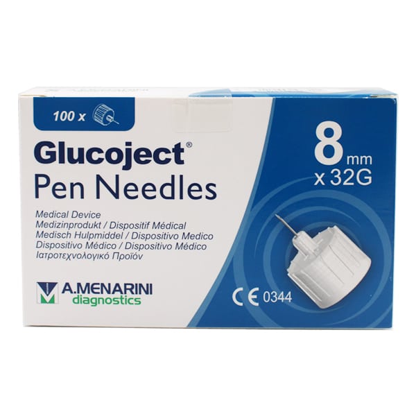 Menarini Glucoject Pen Needles 8mm x 32g 100 copë