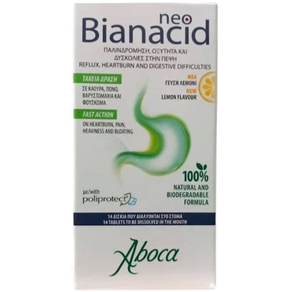 Aboca Neo Bianacid 14 tableta përtypëse
