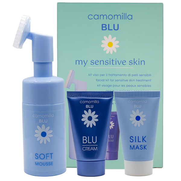 Camomilla Blu My Sensitive Skin Promo Face Kit with Soft Mousse, 100ml, Silk Mask, 30ml & Blu Cream, 30ml 1 set