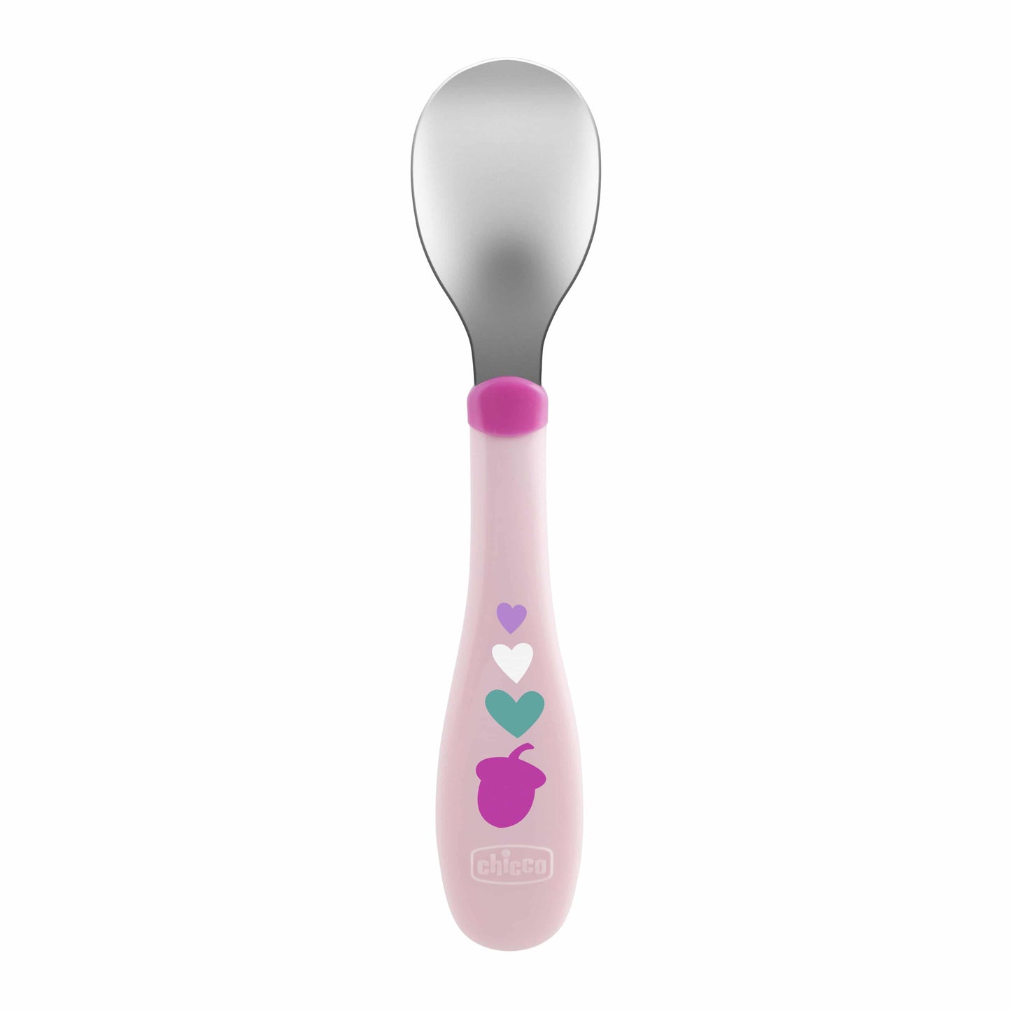 Chicco Metal Cutlery Fork Spoon 18m+ 2 copë - Rozë