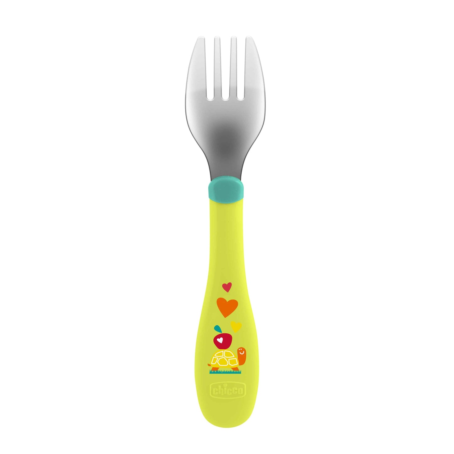Chicco Metal Cutlery Fork Spoon 18m+ 2 copë - Jeshile