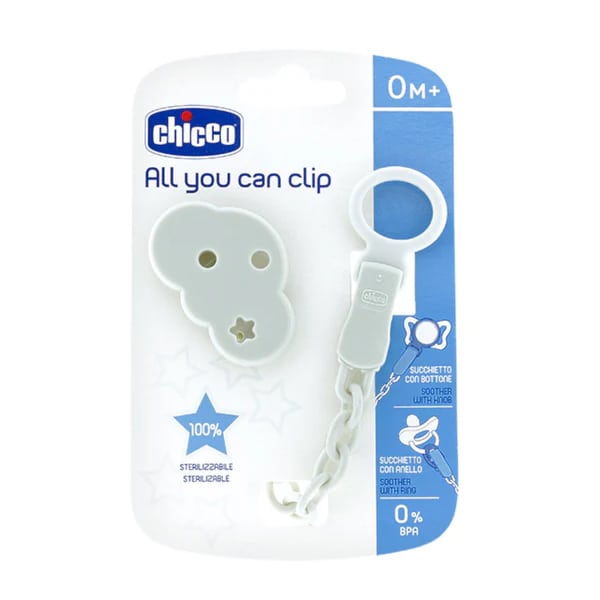 Chicco All You Can Clip Pacifier Clip with Bubble Chain 0m+ 1 copë