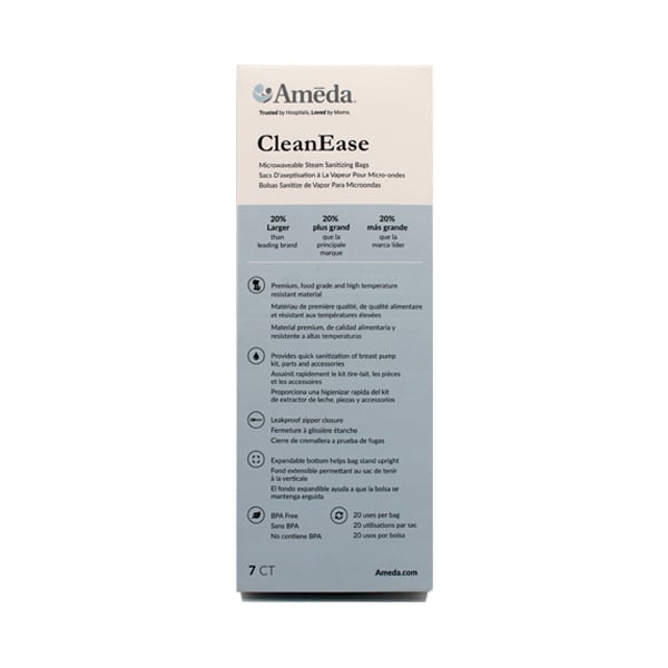 Ameda CleanEase Microwaveable Steam Sanitization Bags 7cope